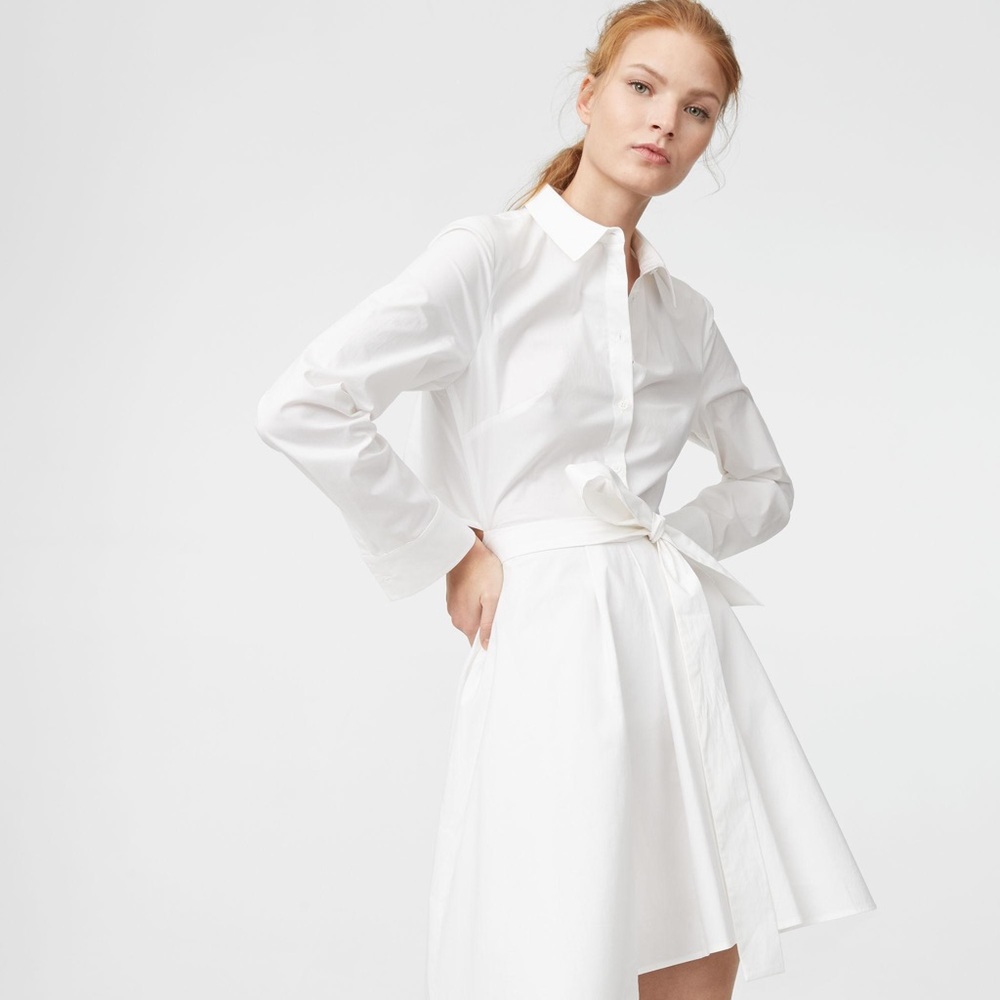 Club Monaco White A-Line Shirtdress w/ Cutout Back